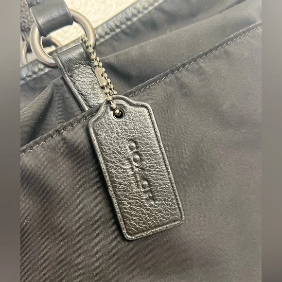 Coach 2017 Black Nylon/Leather Tote B1777-F57903 - Picture 9 of 14